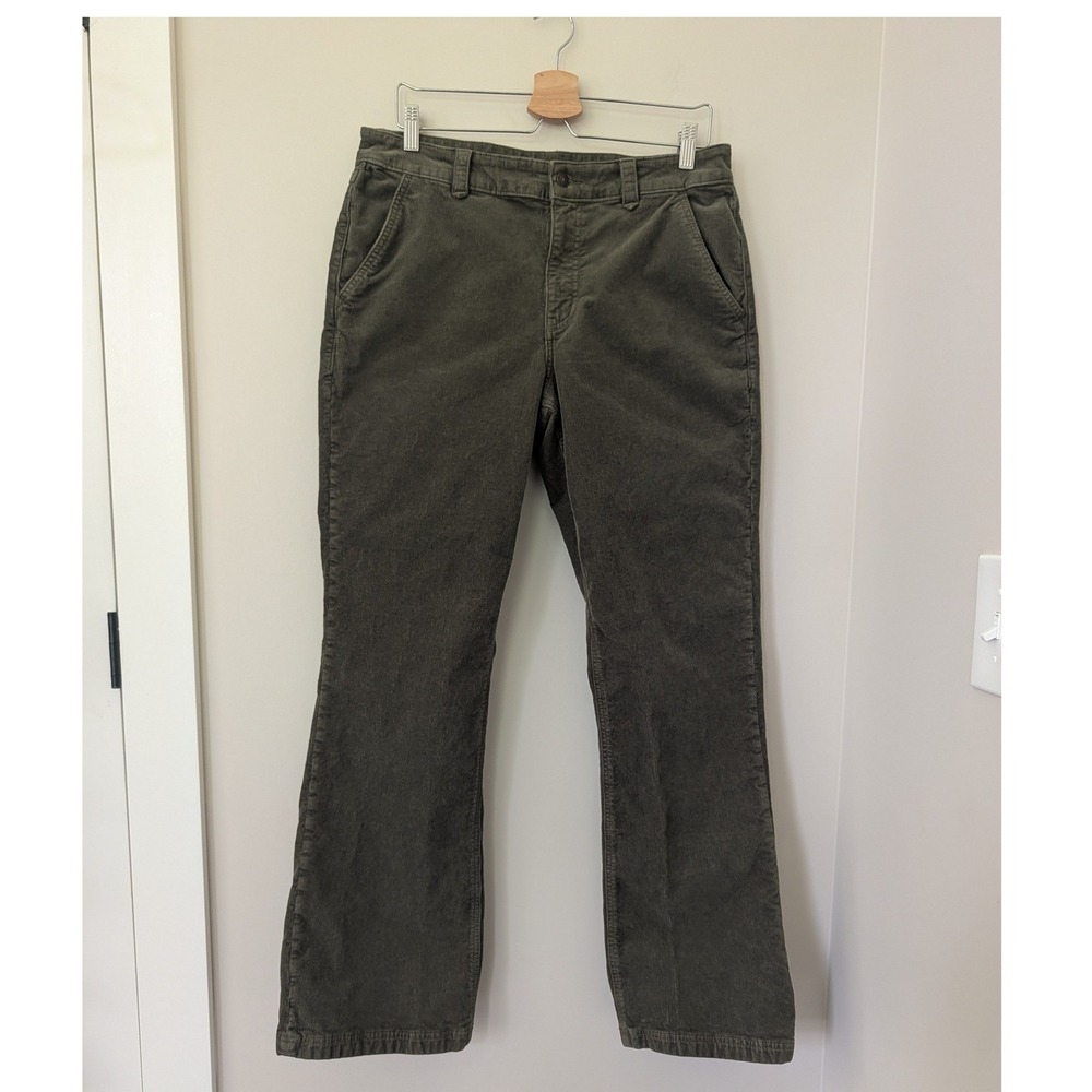 American Eagle Classic Boot Corduroy Pants Olive Green‎ Stretch Size 12 Long